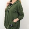 Letnia Bawełniana Bluza NATURAL PLUS SIZE rozmiar uniwersalny od 44 do 52 zielona - obrazek 4