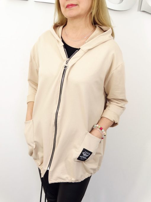 Letnia Bawełniana Bluza NATURAL PLUS SIZE rozmiar uniwersalny od 44 do 52 beżowa
