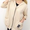 Letnia Bawełniana Bluza NATURAL PLUS SIZE rozmiar uniwersalny od 44 do 52 beżowa - obrazek 3