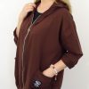 Letnia Bawełniana Bluza NATURAL PLUS SIZE rozmiar uniwersalny od 44 do 52 czekoladowa - obrazek 4
