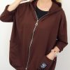 Letnia Bawełniana Bluza NATURAL PLUS SIZE rozmiar uniwersalny od 44 do 52 czekoladowa - obrazek 3