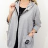 Letnia Bawełniana Bluza NATURAL PLUS SIZE rozmiar uniwersalny od 44 do 52 szara - obrazek 6