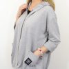 Letnia Bawełniana Bluza NATURAL PLUS SIZE rozmiar uniwersalny od 44 do 52 szara - obrazek 4
