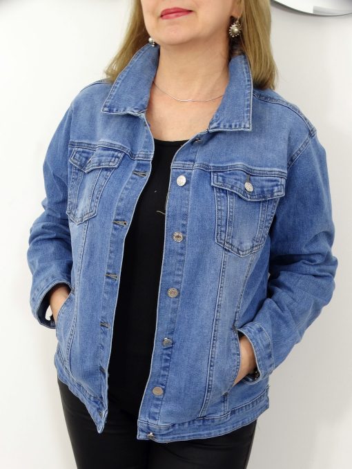 Kurtka Katana Jeansowa RICA PLUS SIZE od 48 do 56 błękitna - obrazek 4