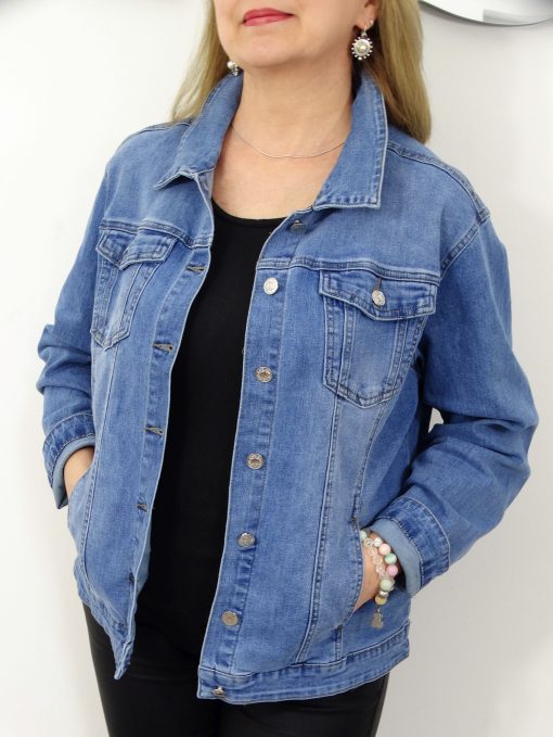 Kurtka Katana Jeansowa RICA PLUS SIZE od 48 do 56 błękitna - obrazek 5