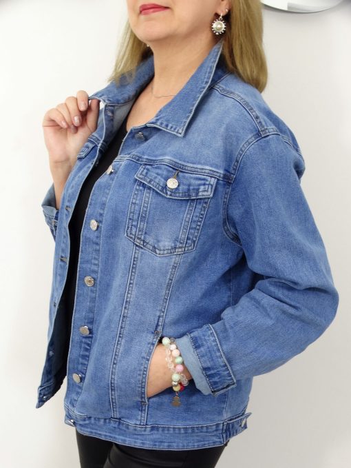 Kurtka Katana Jeansowa RICA PLUS SIZE od 48 do 56 błękitna