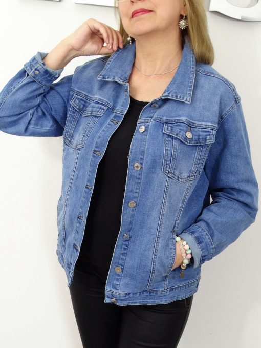 Kurtka Katana Jeansowa RICA PLUS SIZE od 48 do 56 błękitna - obrazek 7