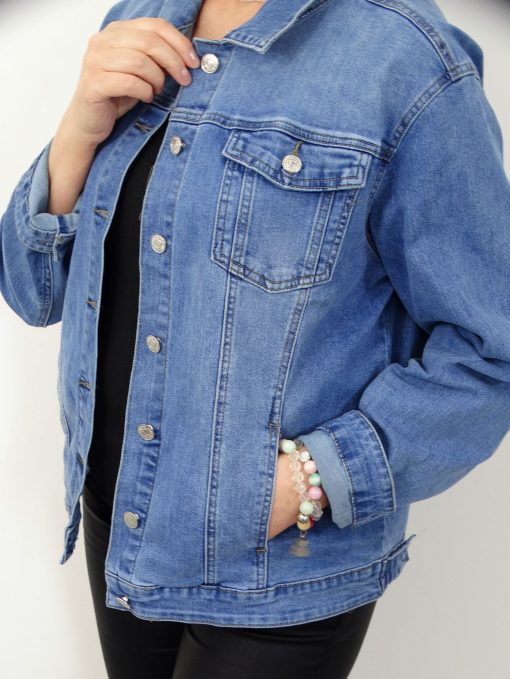 Kurtka Katana Jeansowa RICA PLUS SIZE od 48 do 56 błękitna - obrazek 8