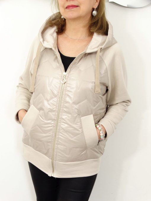 Kurtka Bluza Łączona Luźna TRENDY PREMIUM od 40 do 52 beżowa