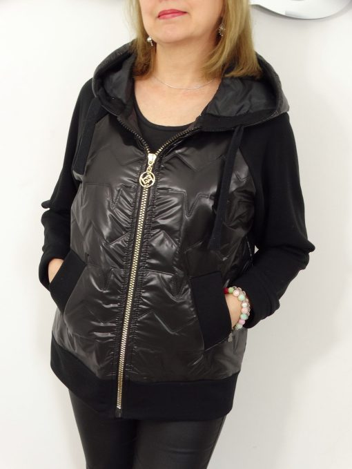 Kurtka Bluza Łączona Luźna TRENDY PREMIUM od 40 do 52 czarna