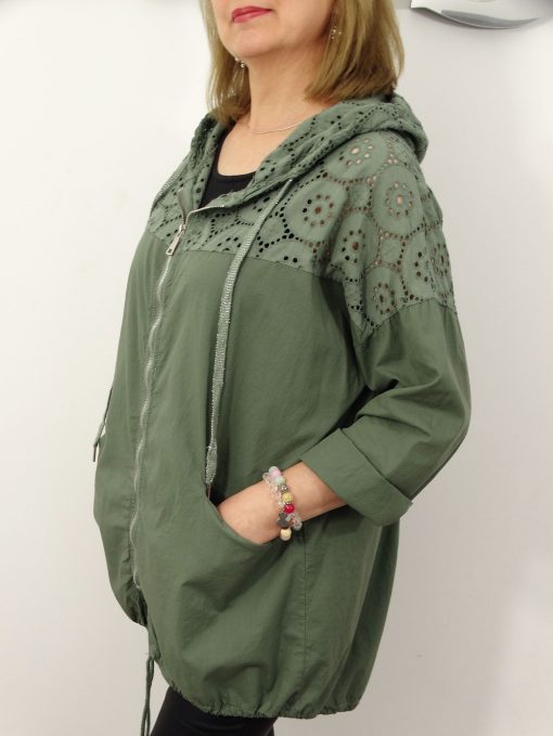 Narzutka Bawełniana Letnia DAISY rozmiar uniwersalny od 42 do 52 khaki - obrazek 5
