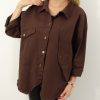 Kurtka Katana Włoska GIANNA Plus Size rozmiar uniwersalny od 42 do 54 czekolada - obrazek 4