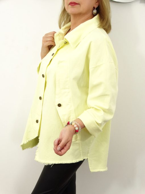 Kurtka Katana Włoska GIANNA Plus Size rozmiar uniwersalny od 42 do 54 cytrynowa - obrazek 6