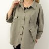 Kurtka Katana Włoska GIANNA Plus Size rozmiar uniwersalny od 42 do 54 beż fango - obrazek 2