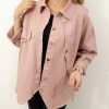 Kurtka Katana Włoska GIANNA Plus Size rozmiar uniwersalny od 42 do 54 pudrowa