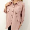 Kurtka Katana Włoska GIANNA Plus Size rozmiar uniwersalny od 42 do 54 pudrowa - obrazek 4