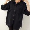 Kurtka Katana Włoska GIANNA Plus Size rozmiar uniwersalny od 42 do 54 czarna - obrazek 8
