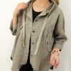 Kurtka Katana Włoska MICHELA Plus Size rozmiar uniwersalny od 42 do 50 beż fango - obrazek 4