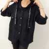 Kurtka Katana Włoska MICHELA Plus Size rozmiar uniwersalny od 42 do 50 czarna - obrazek 7