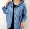 Kurtka Katana Włoska MICHELA Plus Size rozmiar uniwersalny od 42 do 50 błękitna - obrazek 3