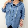 Kurtka Katana Włoska MICHELA Plus Size rozmiar uniwersalny od 42 do 50 błękitna