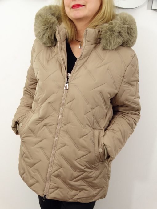 Kurtka Damska Pikowana Zimowa IZOLDA od 44 do 54 beż