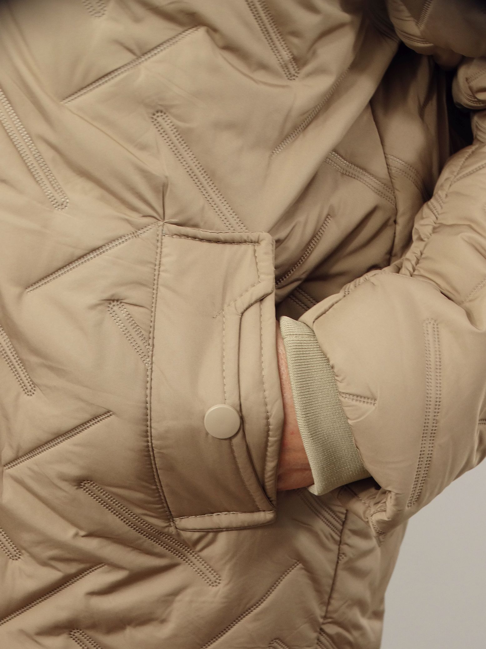 Kurtka Damska Pikowana Zimowa IZOLDA od 44 do 54 beż - obrazek 7