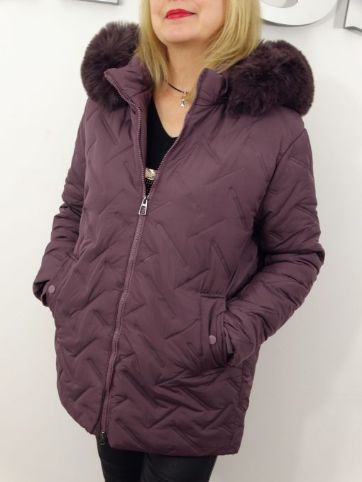 Kurtka Damska Pikowana Zimowa IZOLDA od 44 do 54 fiolet