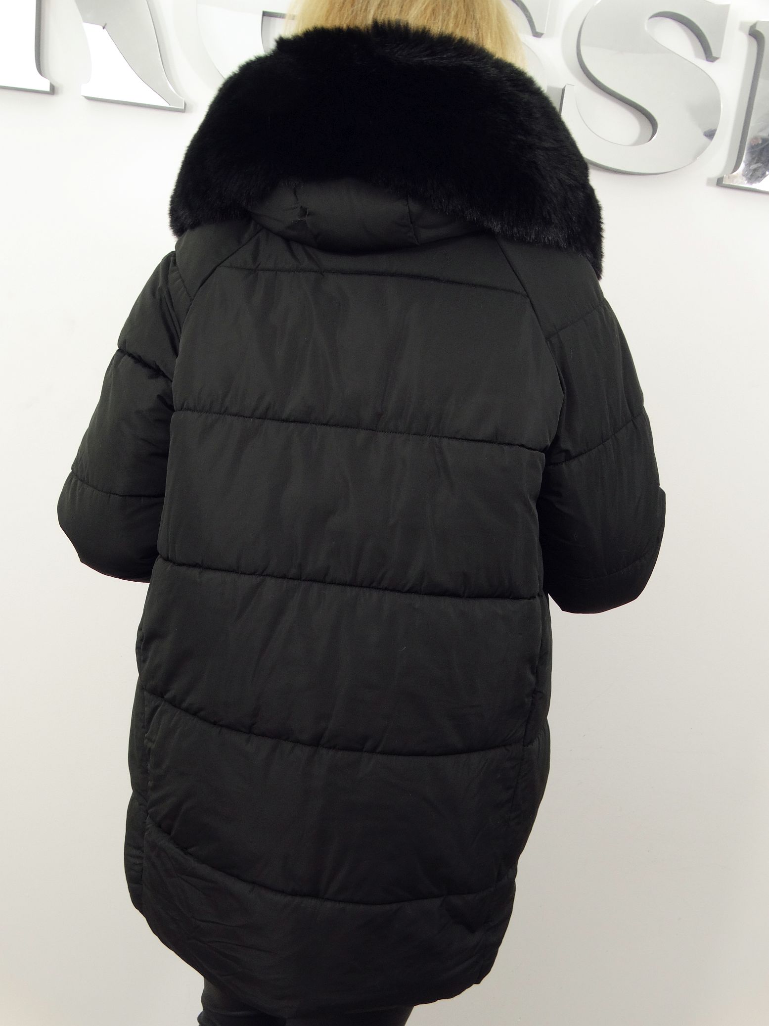 Kurtka Damska Pikowana Zimowa LUMIA od 44 do 54 czarna - obrazek 2