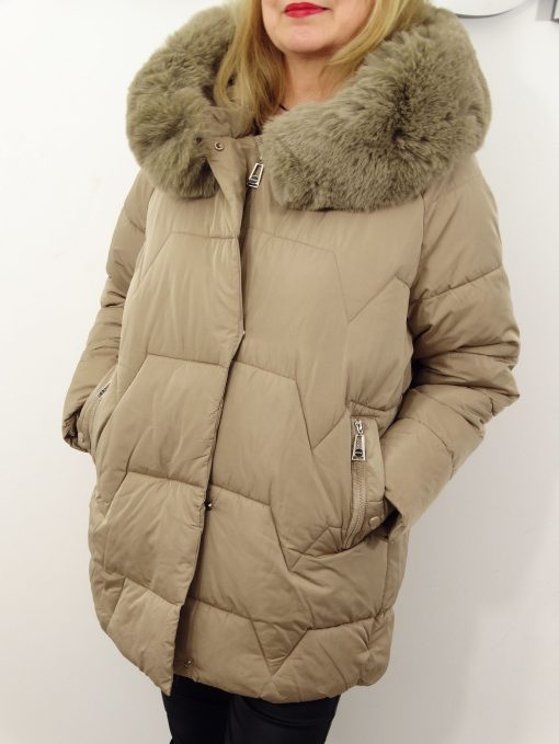 Kurtka Damska Pikowana Zimowa LUMIA od 44 do 54 beżowa