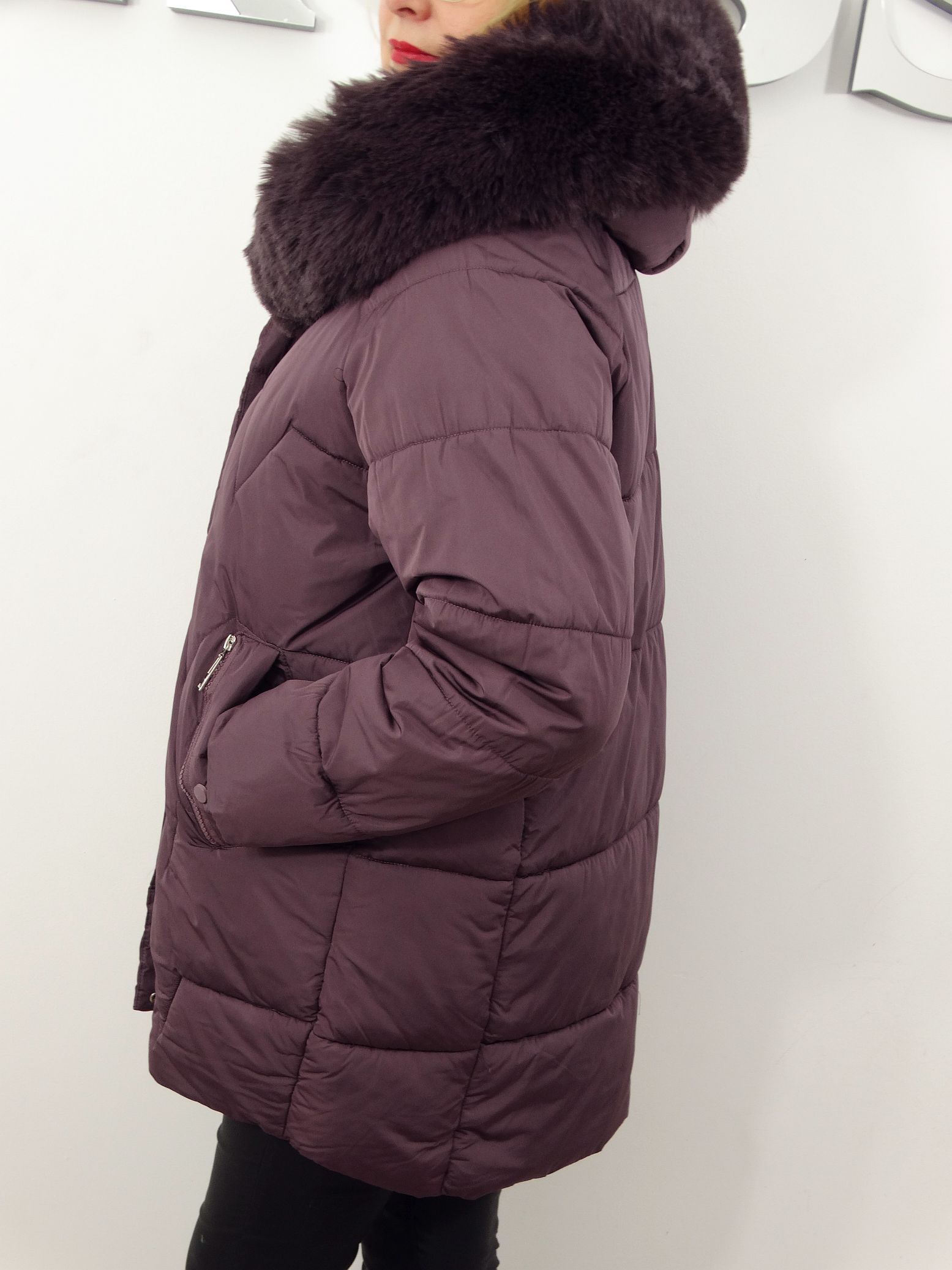 Kurtka Damska Pikowana Zimowa LUMIA od 44 do 54 fiolet - obrazek 5