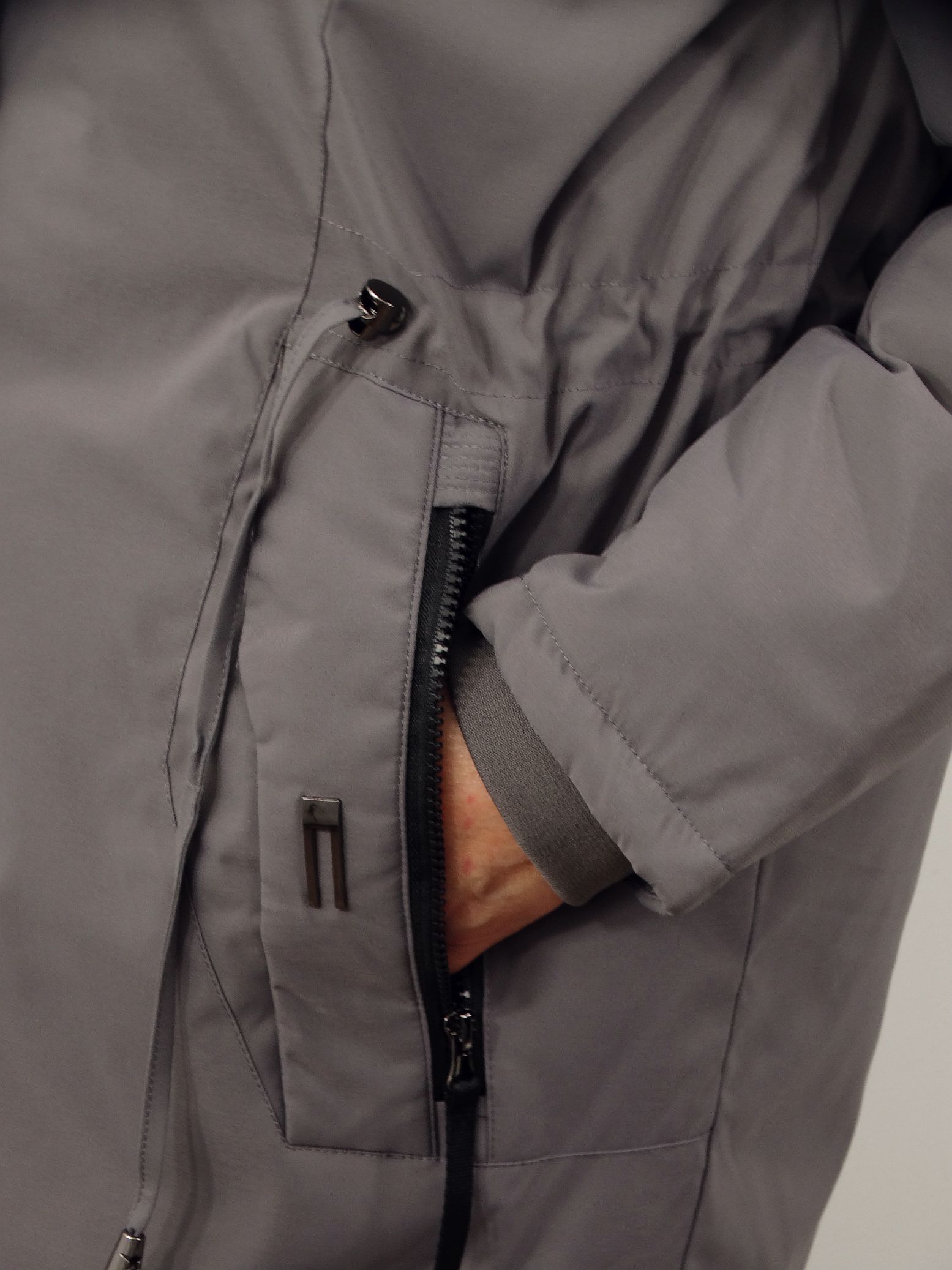 Kurtka Damska Zimowa Parka Ocieplana EMILIA od 44 do 54 szara - obrazek 7