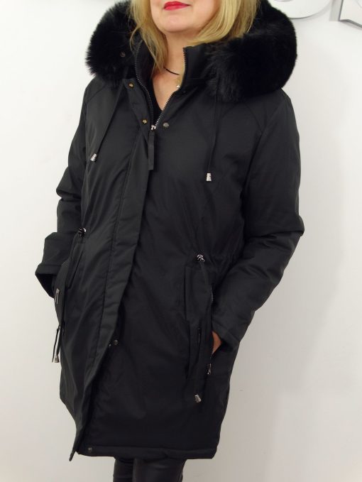 Kurtka Damska Zimowa Parka Ocieplana EMILIA od 44 do 54 czarna