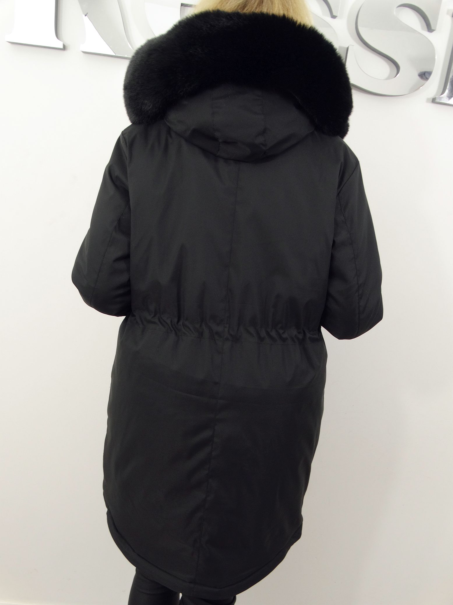 Kurtka Damska Zimowa Parka Ocieplana EMILIA od 44 do 54 czarna - obrazek 6