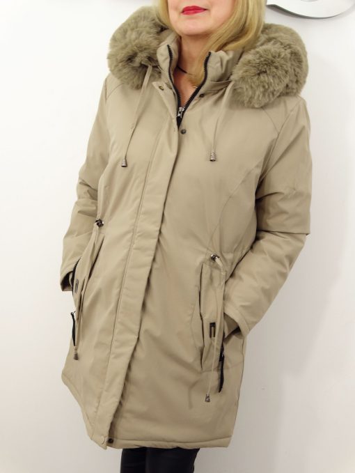 Kurtka Damska Zimowa Parka Ocieplana EMILIA od 44 do 54 beż