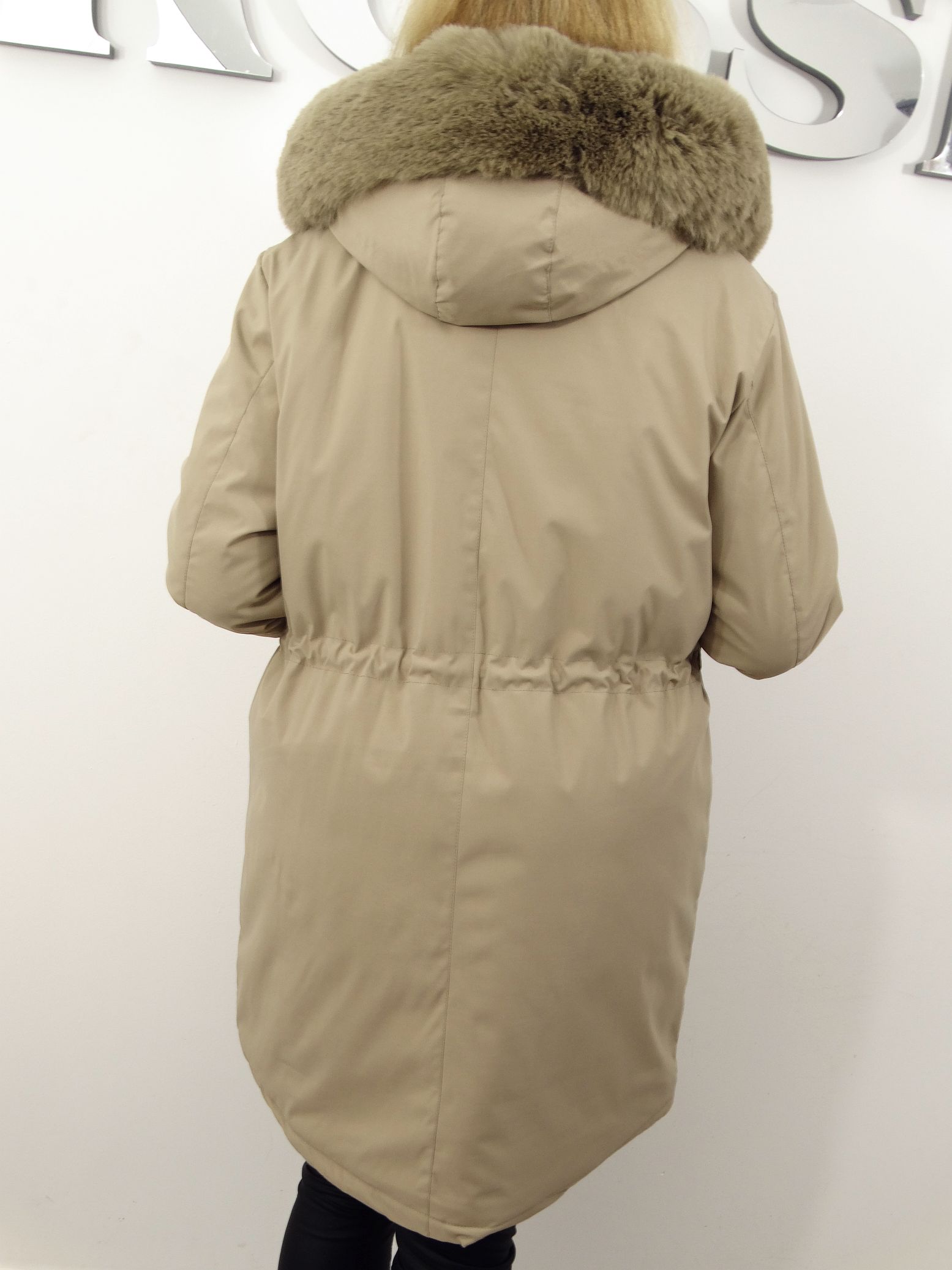 Kurtka Damska Zimowa Parka Ocieplana EMILIA od 44 do 54 beż - obrazek 6