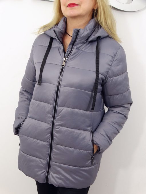 Kurtka Damska Pikowana Jesienna WIOLA od 42 do 52 szara