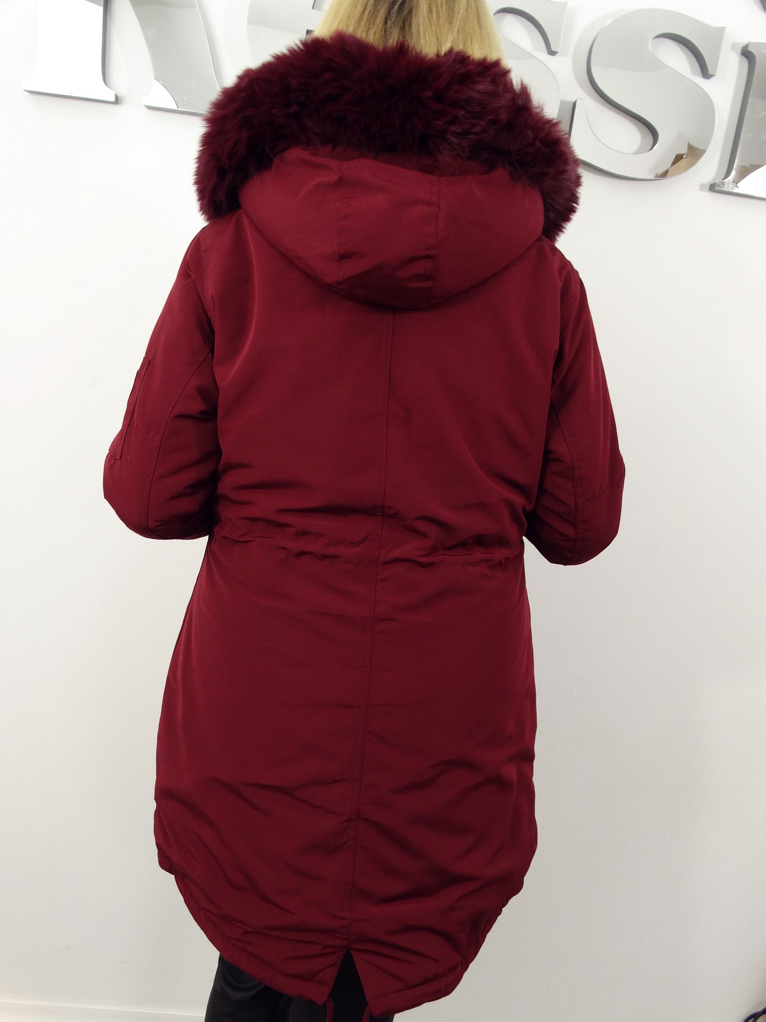 Kurtka Damska Zimowa Parka z Futerkiem FELICIA od 40 do 50 bordo - obrazek 6