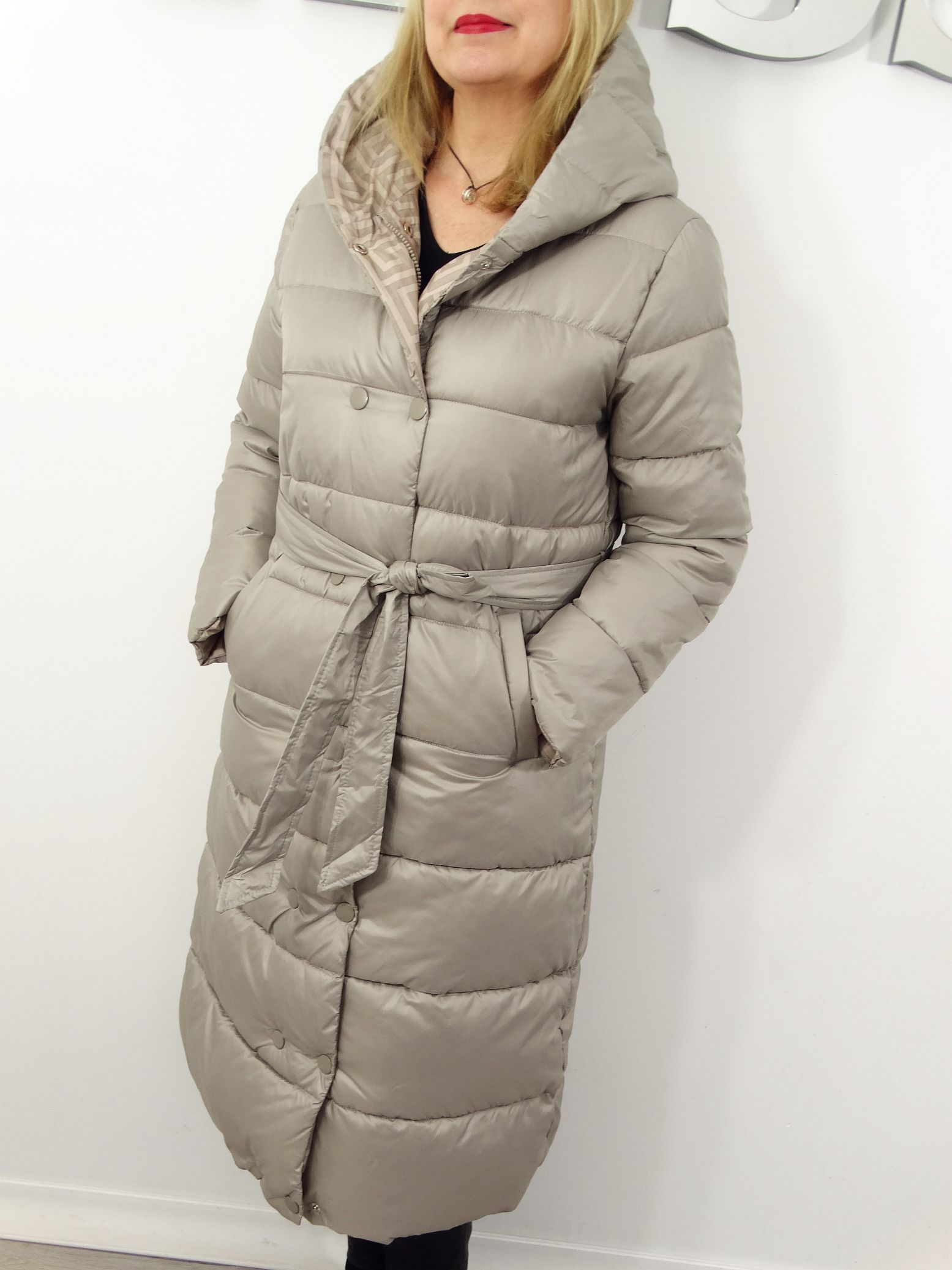 Płaszcz Pikowany Zimowy Dwustronny ZOE 44-54 beżowy