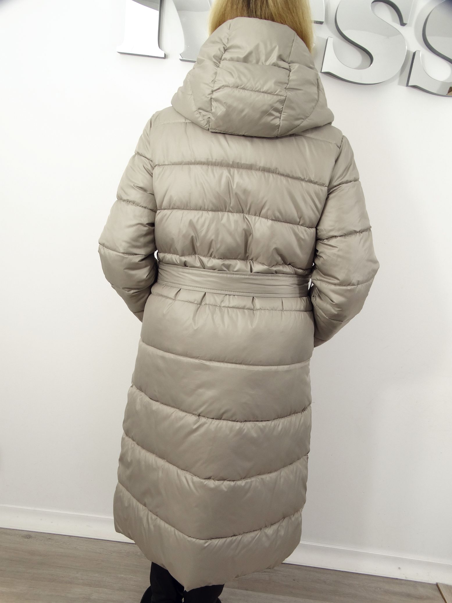 Płaszcz Pikowany Zimowy Dwustronny ZOE 44-54 beżowy - obrazek 3