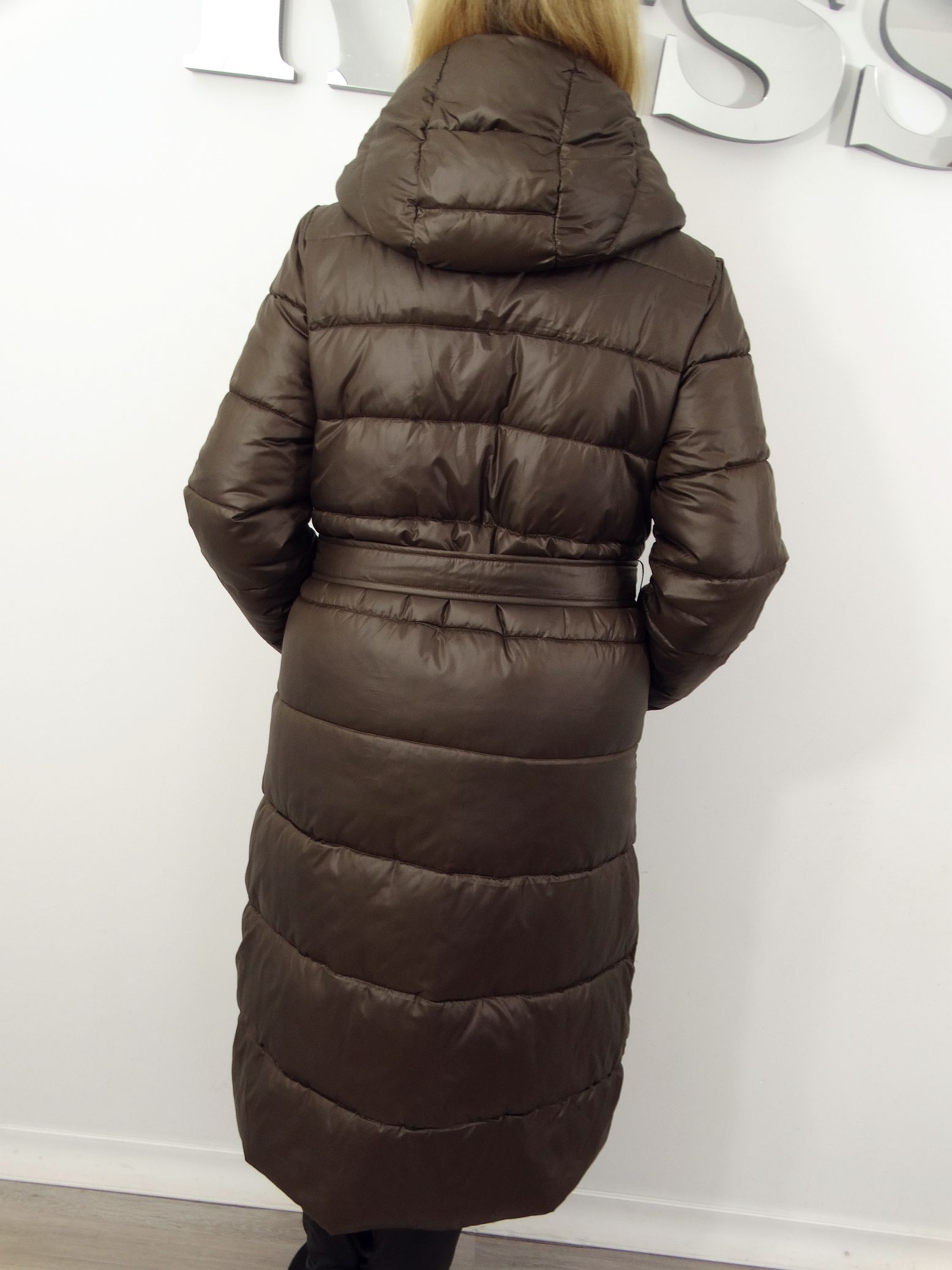 Płaszcz Pikowany Zimowy Dwustronny ZOE 44-54 czekoladowy - obrazek 5