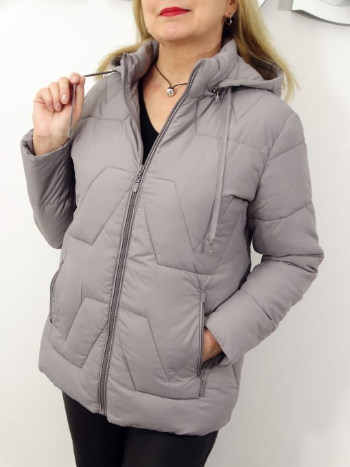 Kurtka Damska Pikowana Przejściowa STELLA od 42 do 52 szara