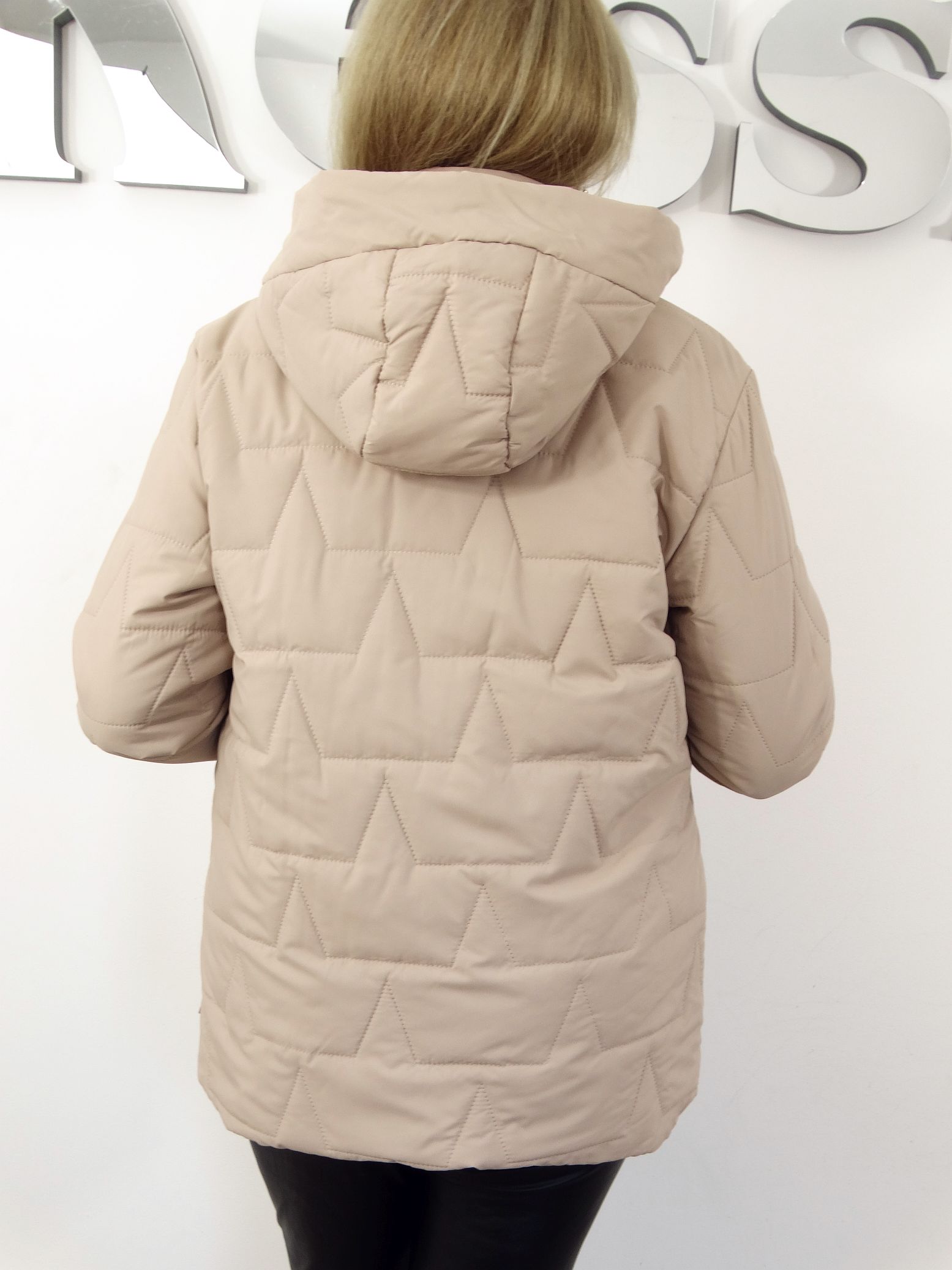 Kurtka Damska Pikowana Wiosenna Przejściowa DALIA od 40 do 54 beż - obrazek 7