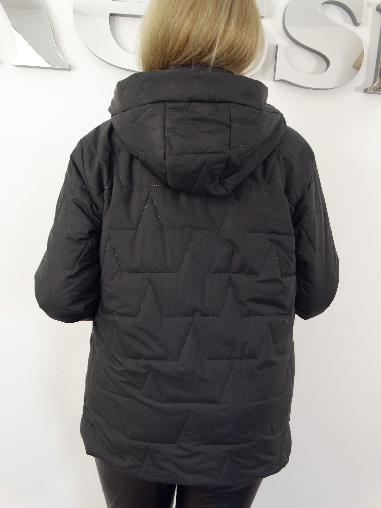 Kurtka Damska Pikowana Wiosenna Przejściowa DALIA od 40 do 54 czarna - obrazek 6