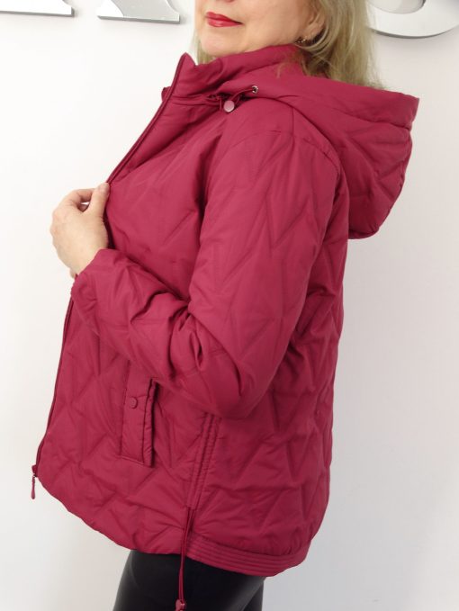 Kurtka Damska Pikowana Wiosenna Przejściowa DONATA od 44 do 54 czerwone wino