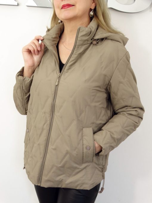 Kurtka Damska Pikowana Wiosenna Przejściowa DONATA od 44 do 54 beż khaki