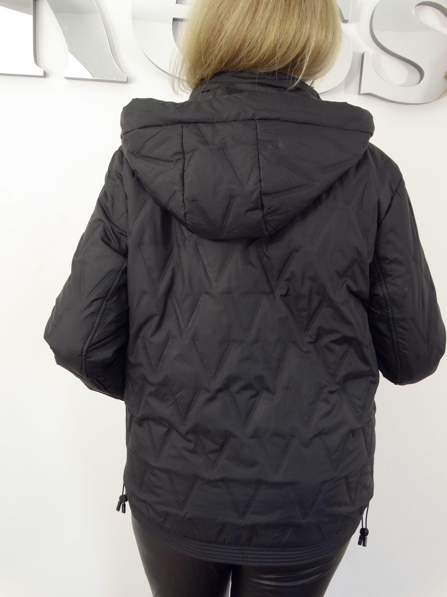 Kurtka Damska Pikowana Wiosenna Przejściowa DONATA od 44 do 54 czarna - obrazek 6