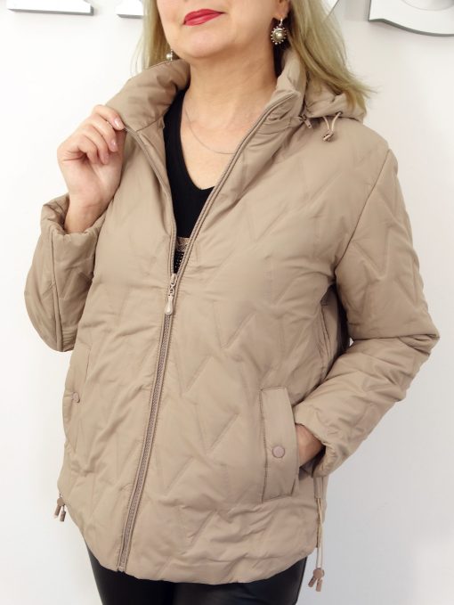 Kurtka Damska Pikowana Wiosenna Przejściowa DONATA od 44 do 54 beż