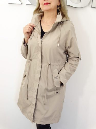 Płaszczyk Damski Wiosenny Parka Wiatrówka LILY od 44 do 54 beżowy