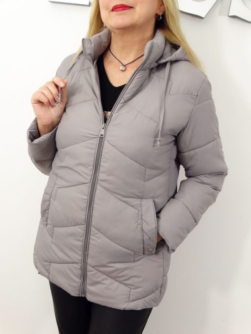 Kurtka Damska Pikowana Przejściowa SAMANTA od 42 do 52 szara